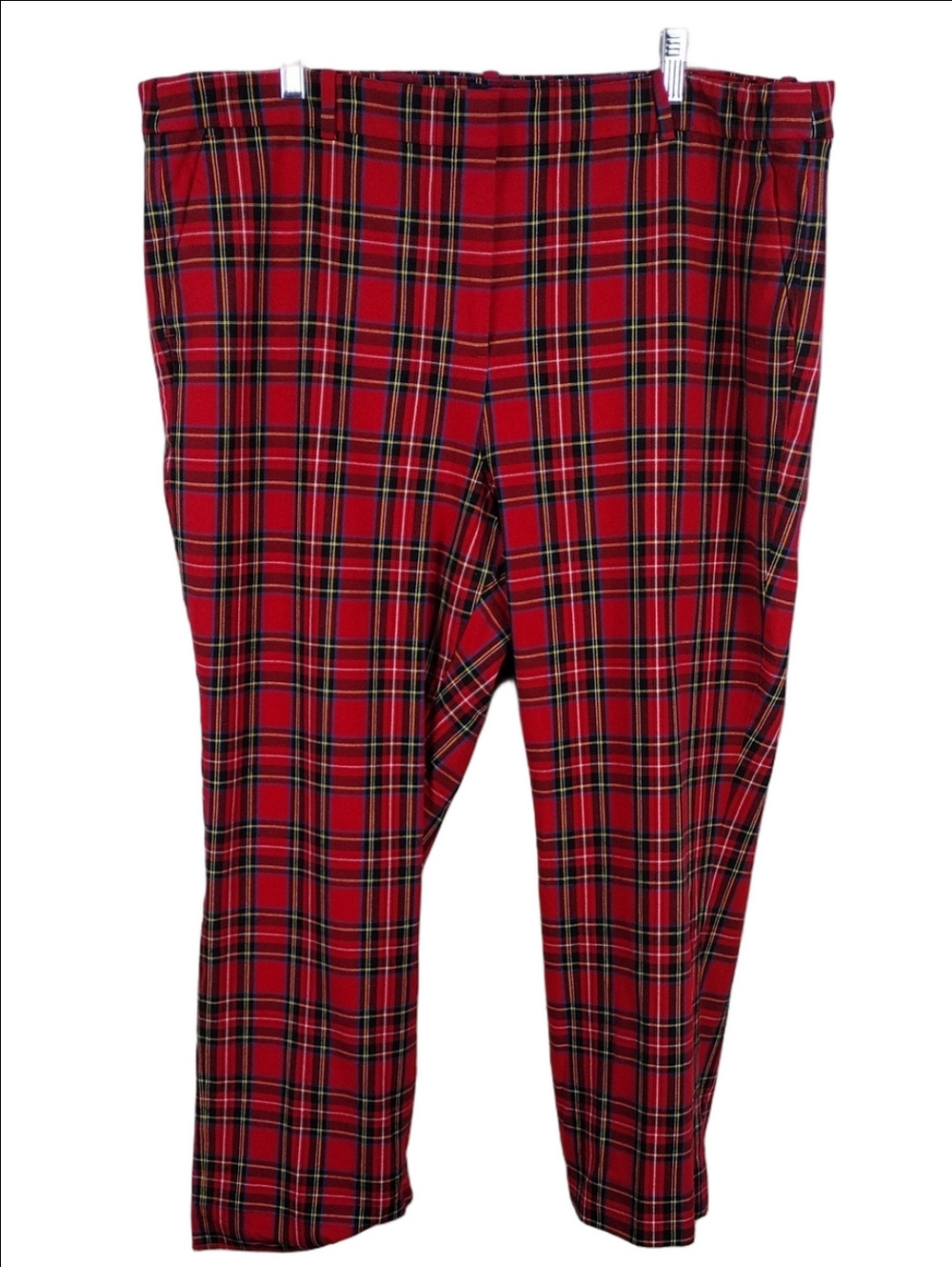 J. Crew Kallie Red Tartan Checkered Pattern High Rise Zip Up Ankle Trouser Pant